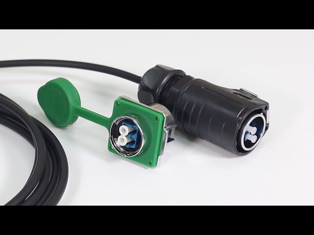 Metal Kablo PBT Plastik Yapımı İçin Doğrudan İki Mod LC Suya Dayanıklı Fiber Optik Konektörler