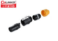 Lockable 3 Pin Circular Power Connector Cnlinko For Audio Video / LED Display